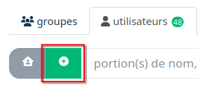 Bouton de demande de création de groupe