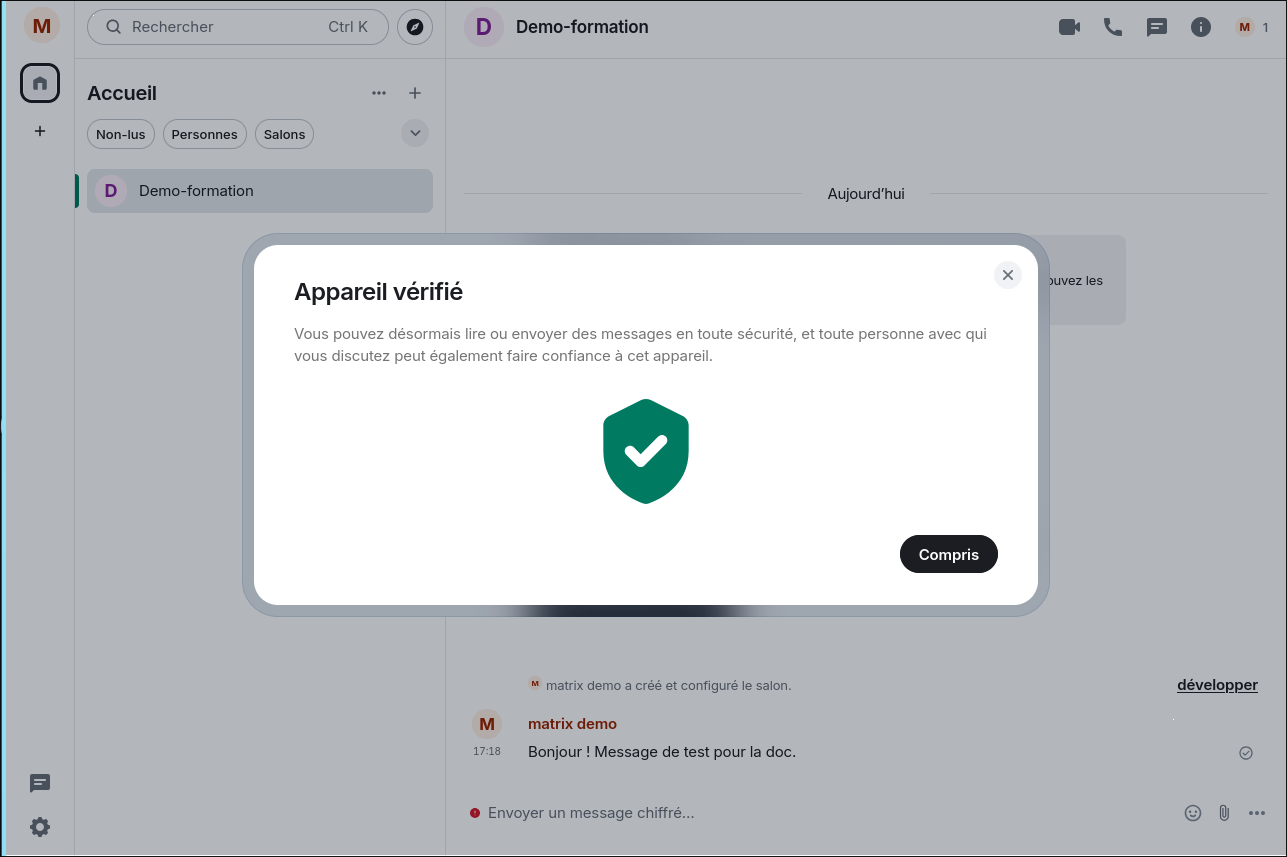Appareil vérifié
