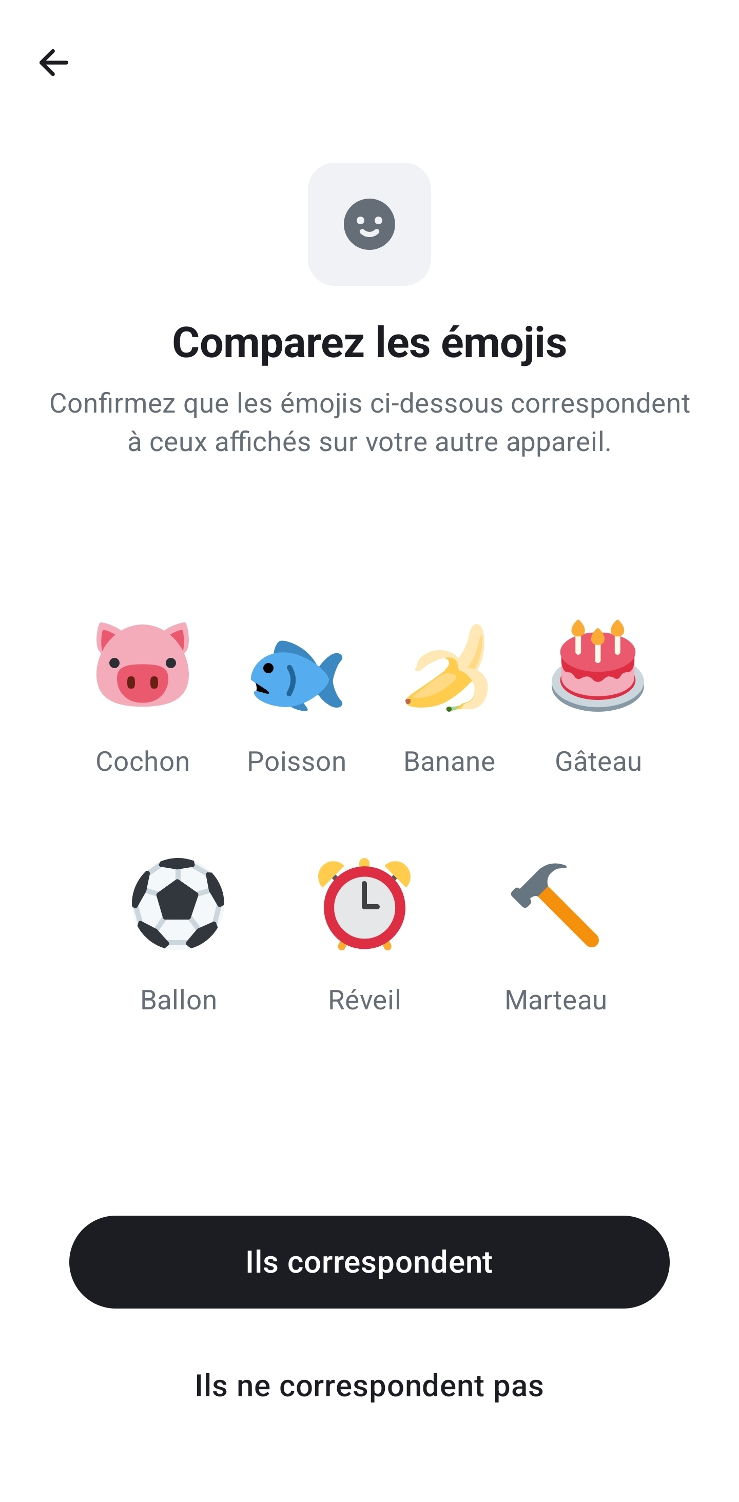 Grille d'émojis sur le téléphone