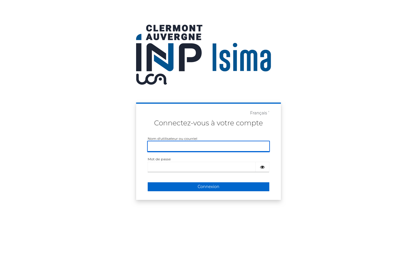 Page de connexion ISIMA